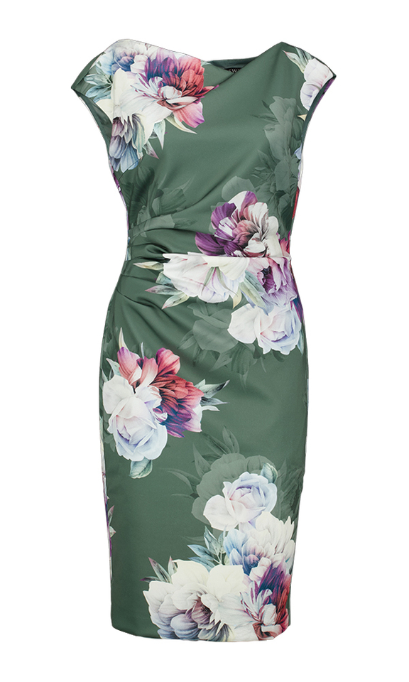 Multicolor feestelijke jurk in bloemenprint Swing 