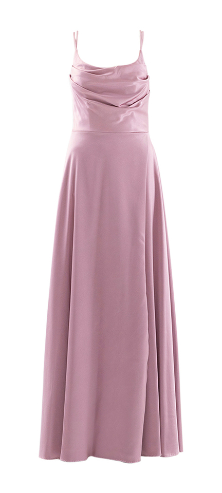 Roze zijdenlook jurk met stropdetail Swing