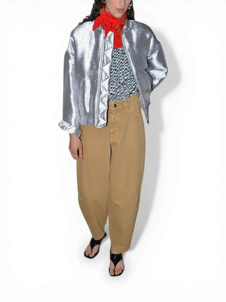 Camelkleurige barrel broek Pattia Collectors Club