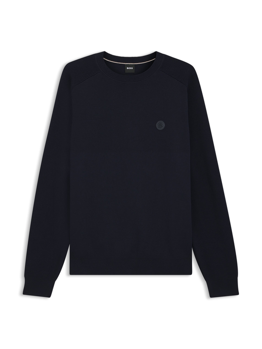 Donkerblauwe katoenen trui Hugo Boss