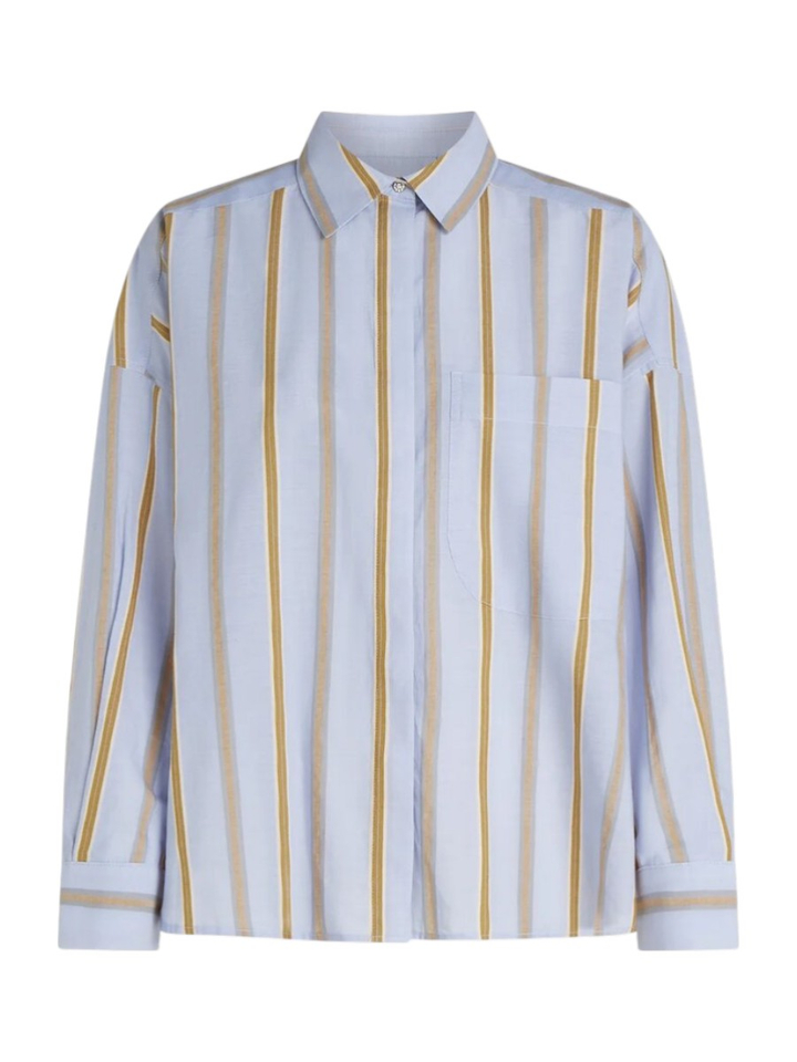 Lichtblauwe gestreepte blouse Deborah Beaumont 