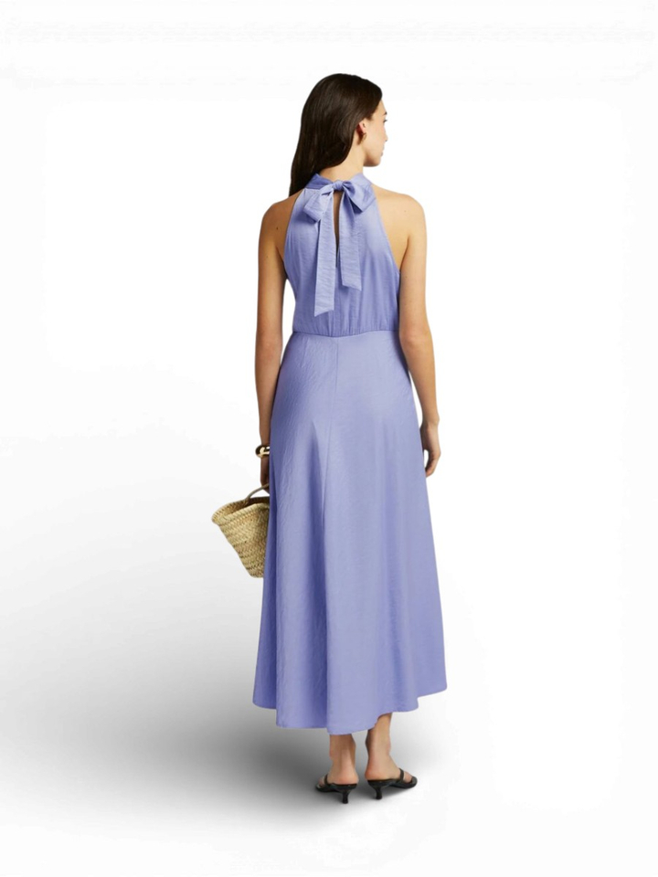 Lichtblauwe midi-jurk met halternek Esta Beaumont 