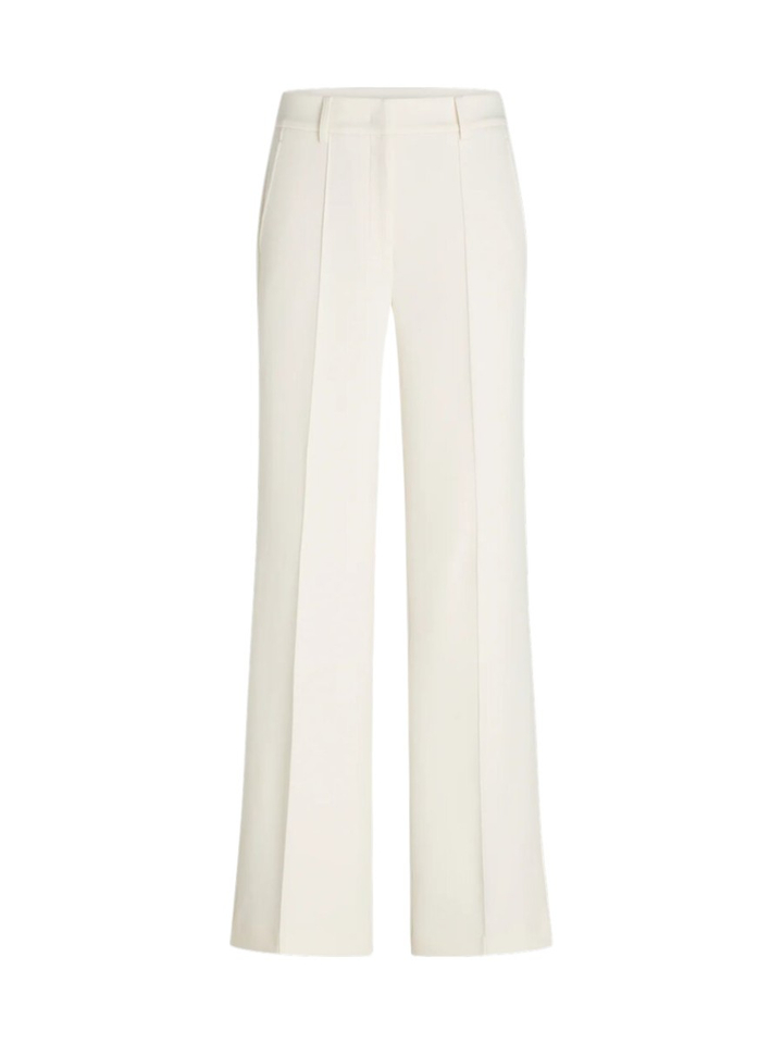 Creme kleurige wijde geklede broek Yuka Beaumont