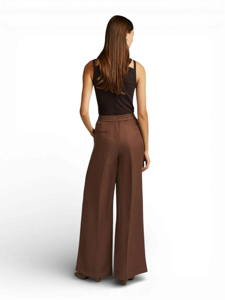 Bruine wijde broek Girona Beaumont 