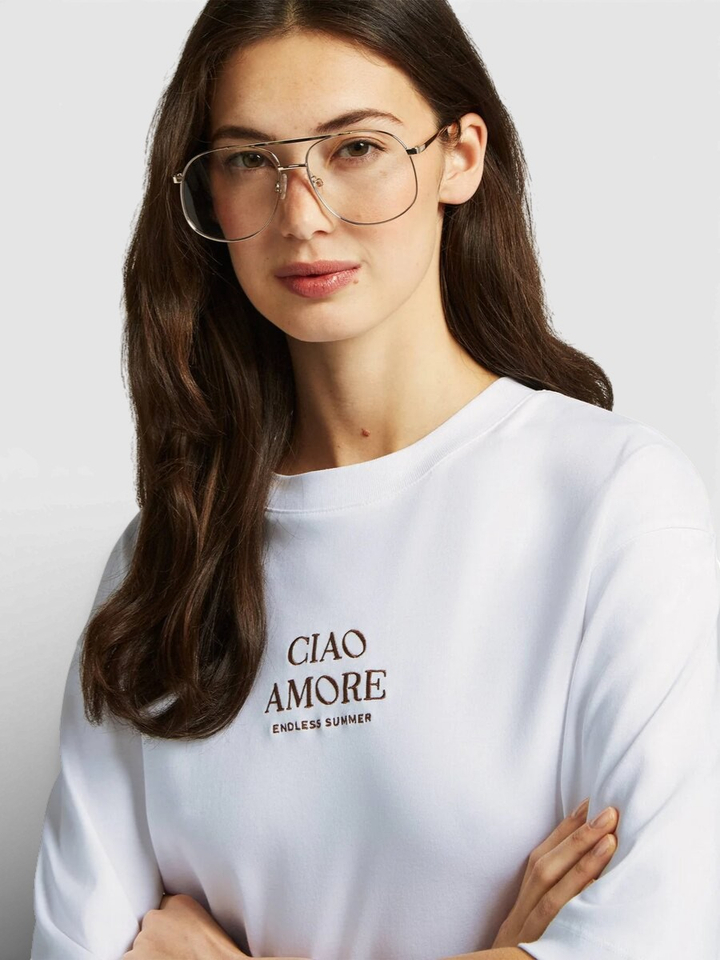 Witte katoenen T-shirt Rowy Beaumont