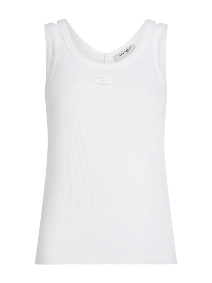 Witte top in ribbel Dax Beaumont