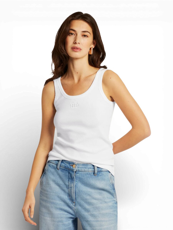 Witte top in ribbel Dax Beaumont