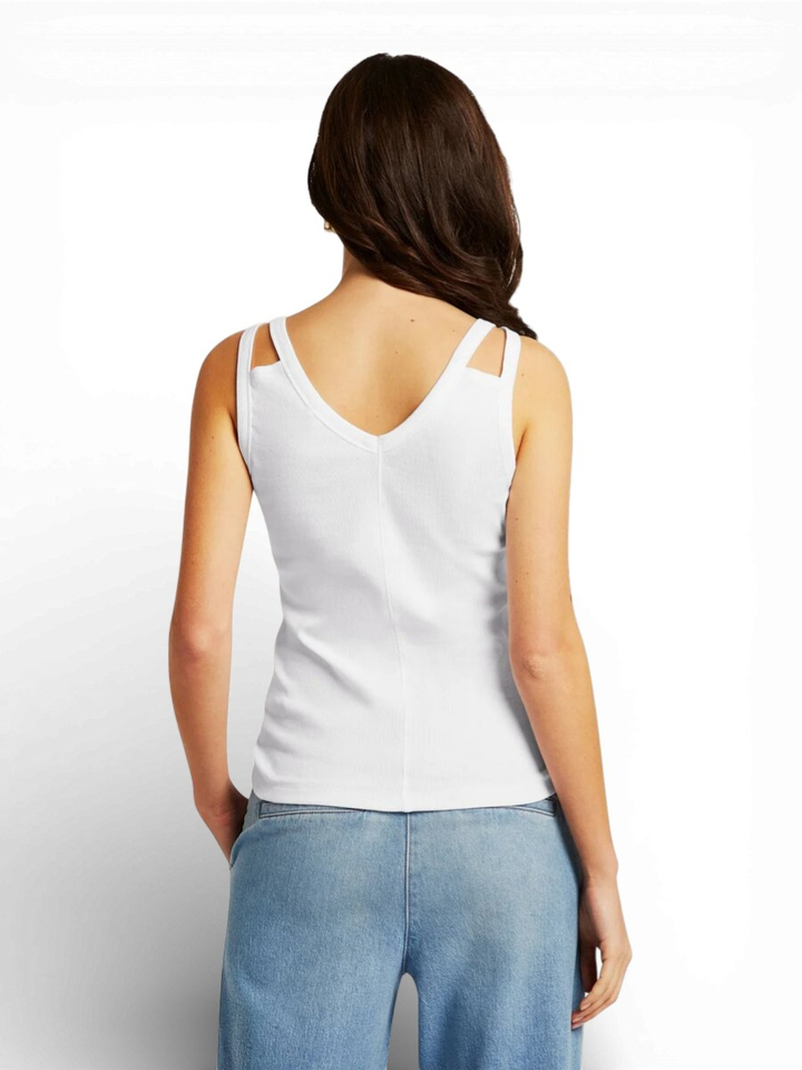 Witte top in ribbel Dax Beaumont