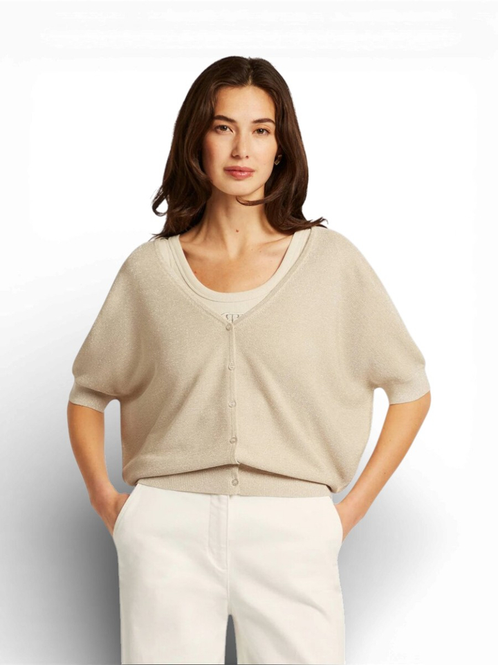 Goudkleurige gebreide cardigan Diana Beamont 