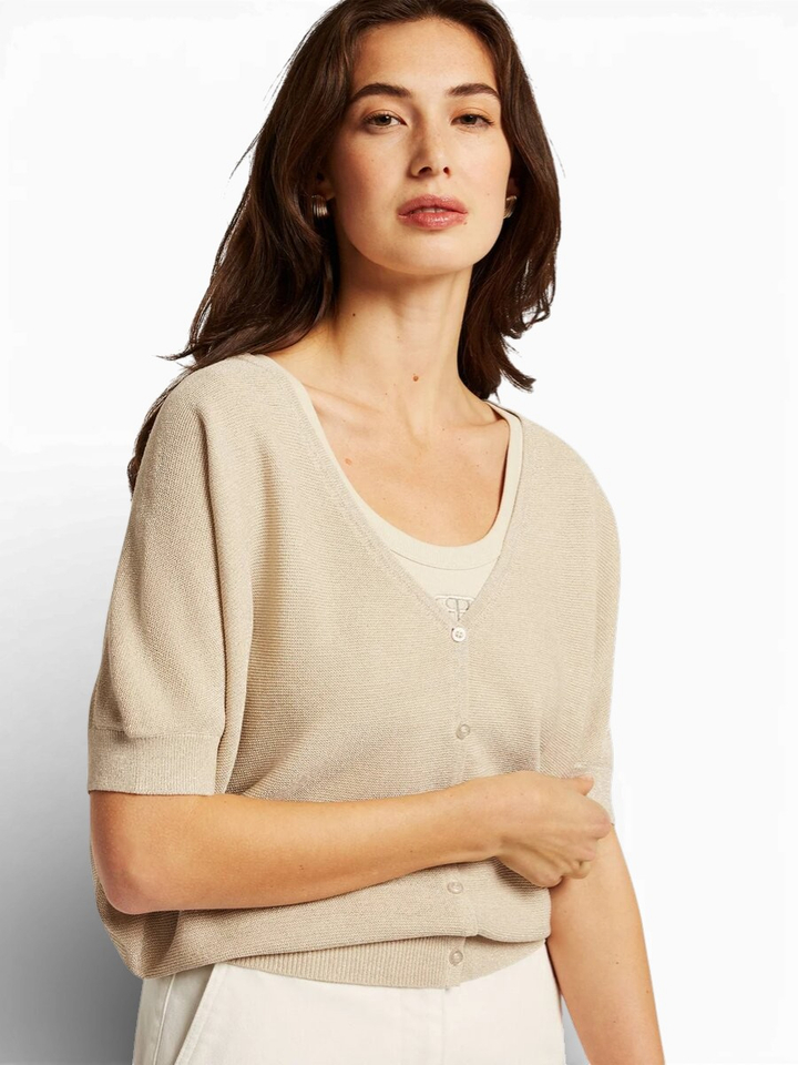 Goudkleurige gebreide cardigan Diana Beamont 