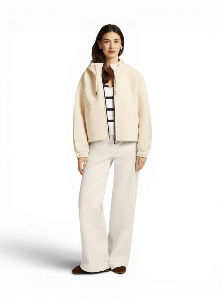 Beige oversized jas met rits en kap Tamar Beaumont 