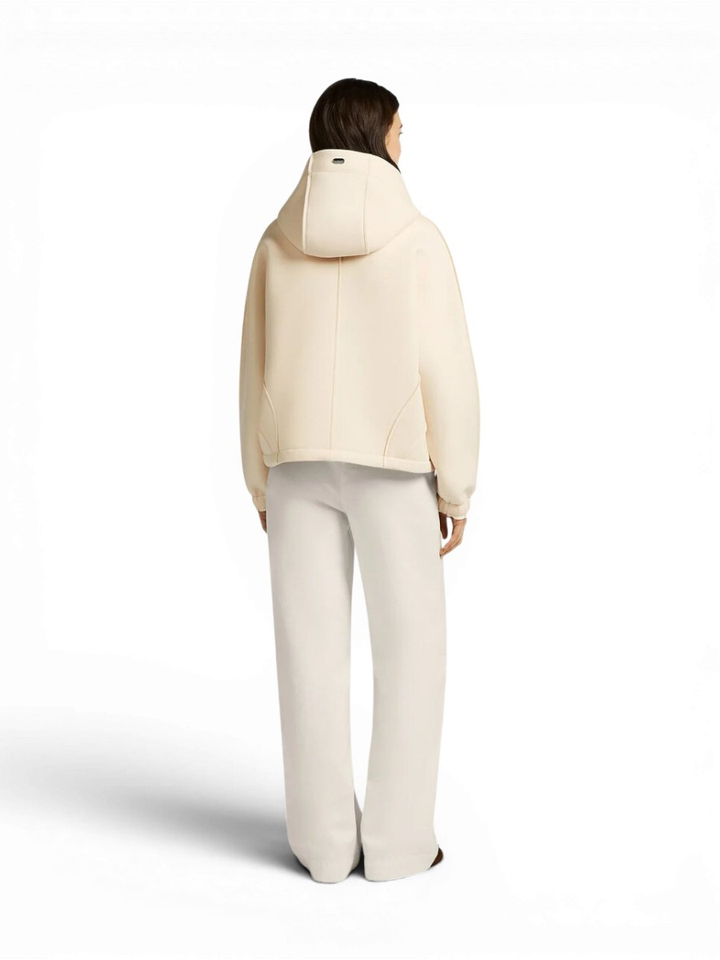 Beige oversized jas met rits en kap Tamar Beaumont 