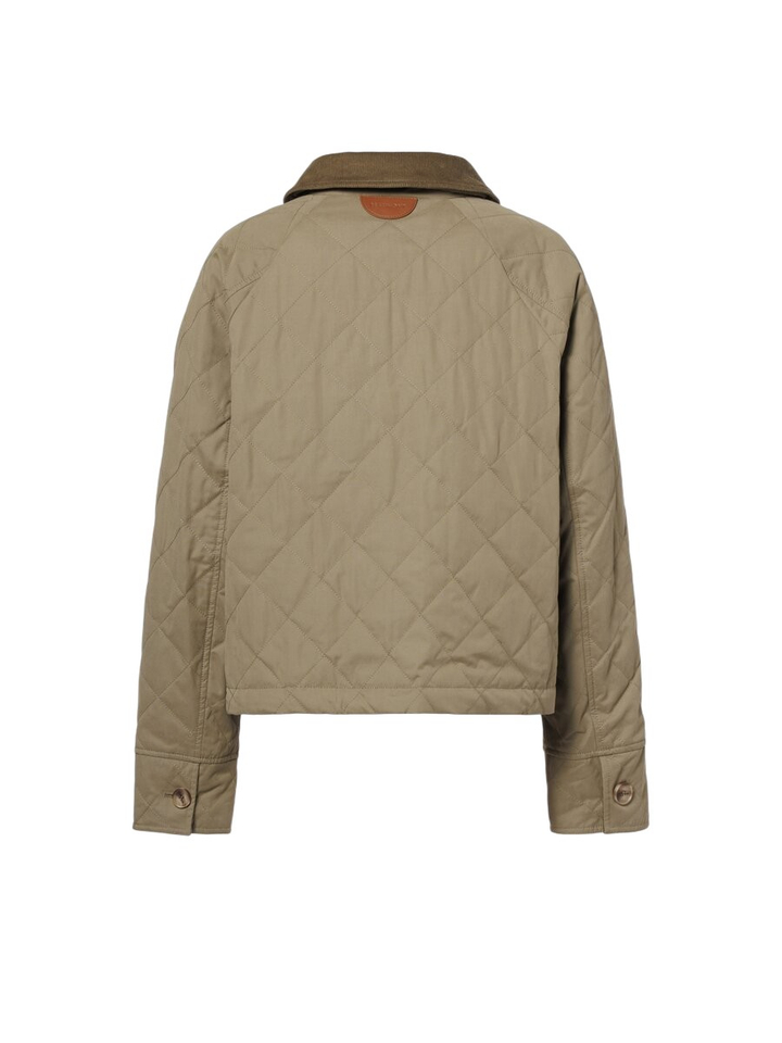 Groene korte jas met kraag in velours Emma Beaumont