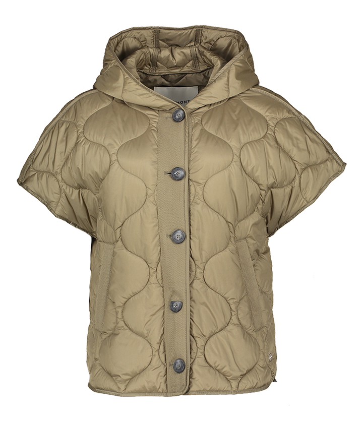 Groene jas met korte mouw en kap Cassia Beaumont 