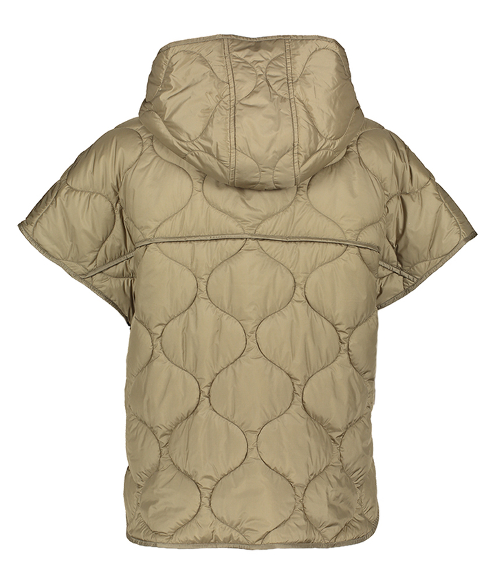 Groene jas met korte mouw en kap Cassia Beaumont 