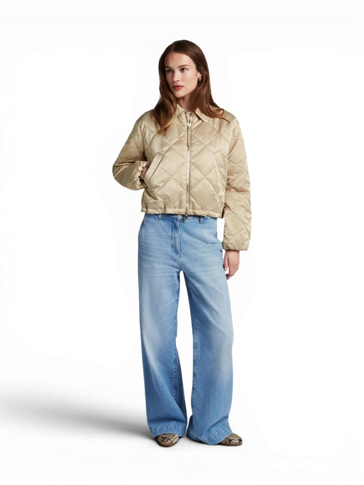 Beige glanzende jas Carly Beaumont