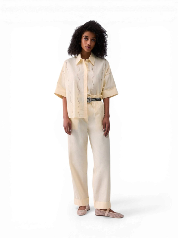 Gele blouse met juweelversiering Liu Jo 