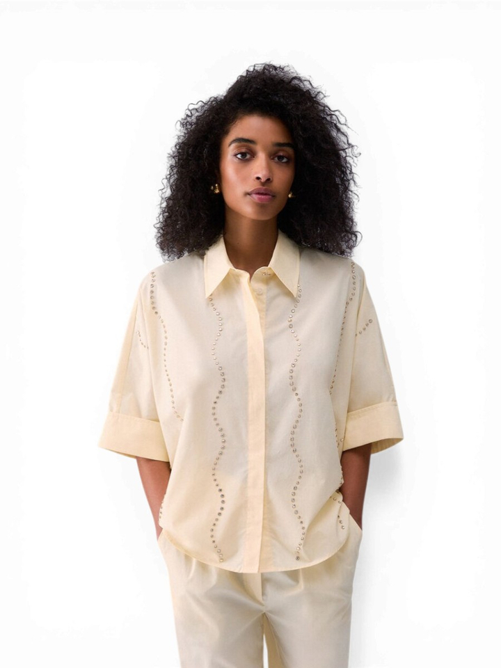 Gele blouse met juweelversiering Liu Jo 