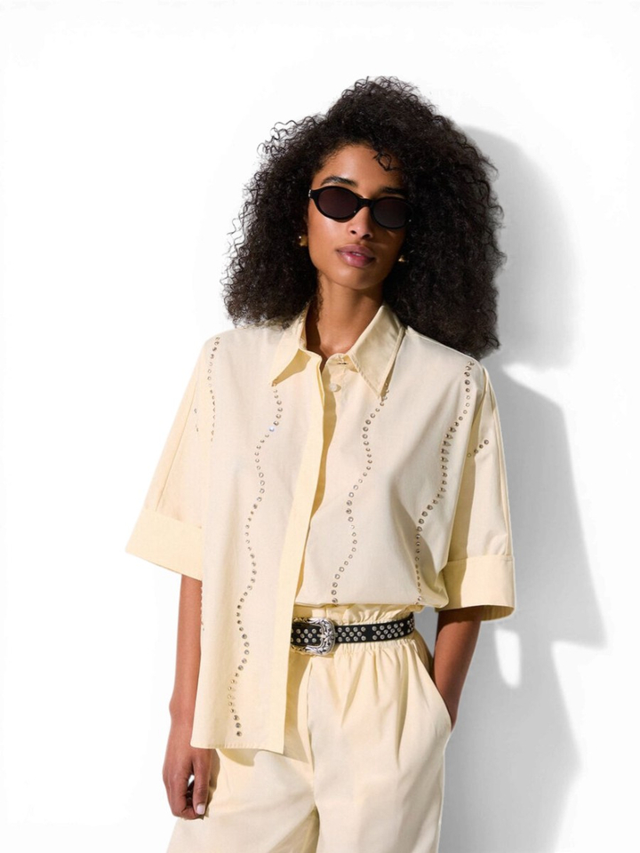 Gele blouse met juweelversiering Liu Jo 