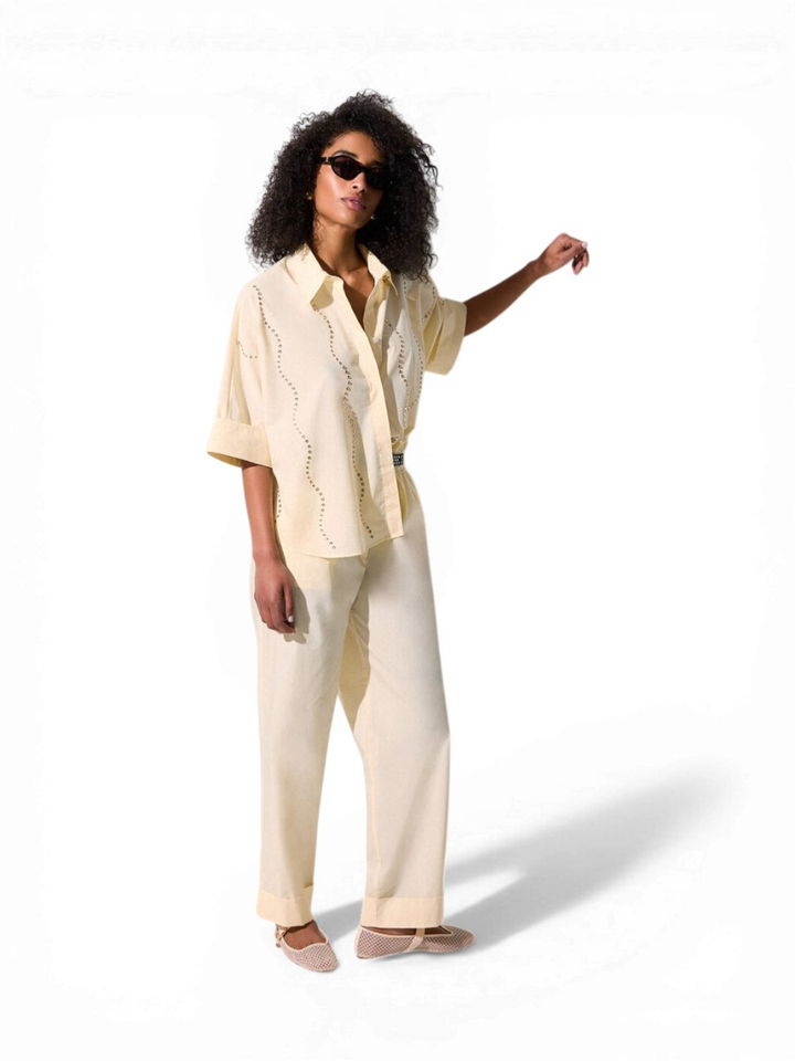 Gele blouse met juweelversiering Liu Jo 