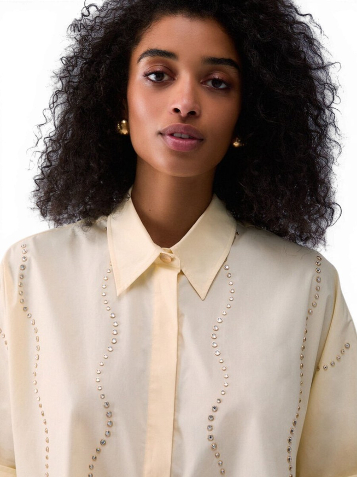 Gele blouse met juweelversiering Liu Jo 