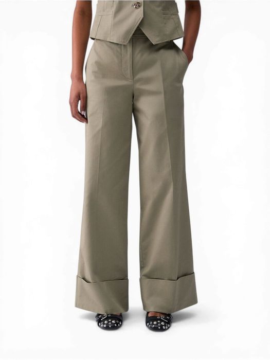 Groene wijde broek met omslag Liu Jo