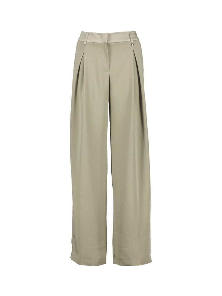 Groene wijde broek met bandplooi Liu Jo