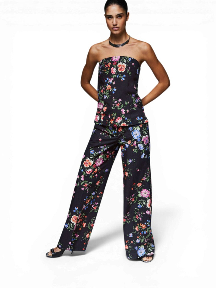 Zwarte bloemenprint blouse Liu Jo