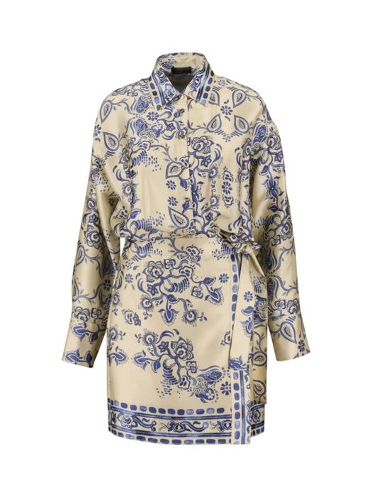 Beige jurk met blauwe print Liu Jo