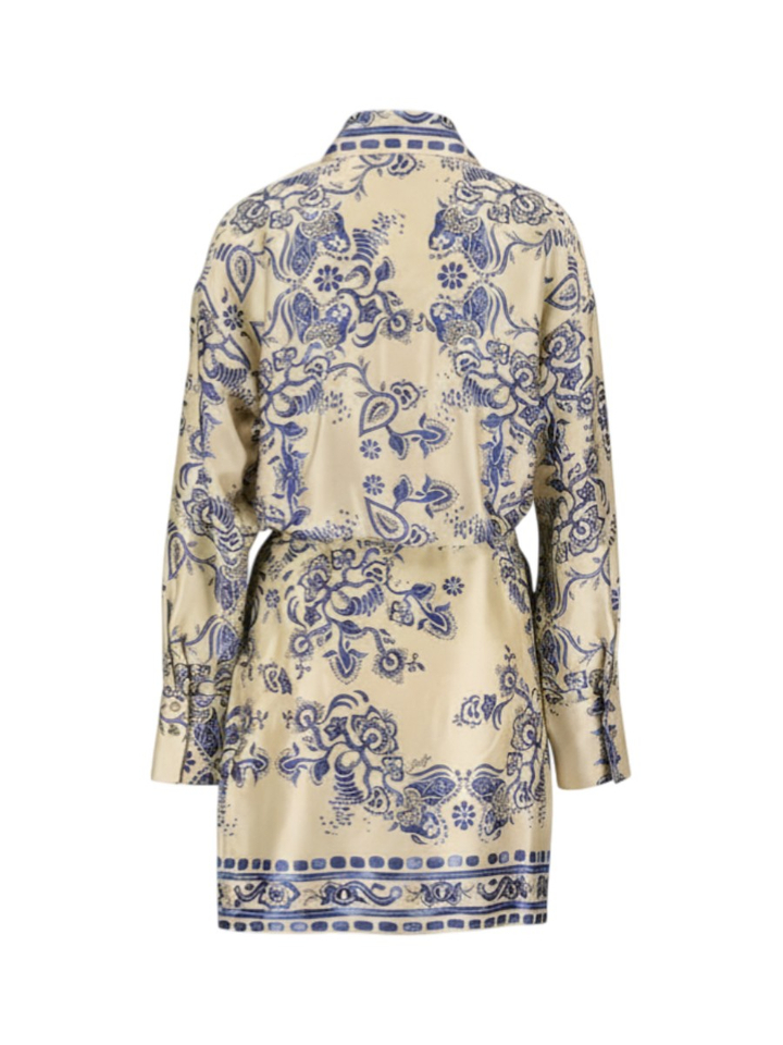 Beige jurk met blauwe print Liu Jo 