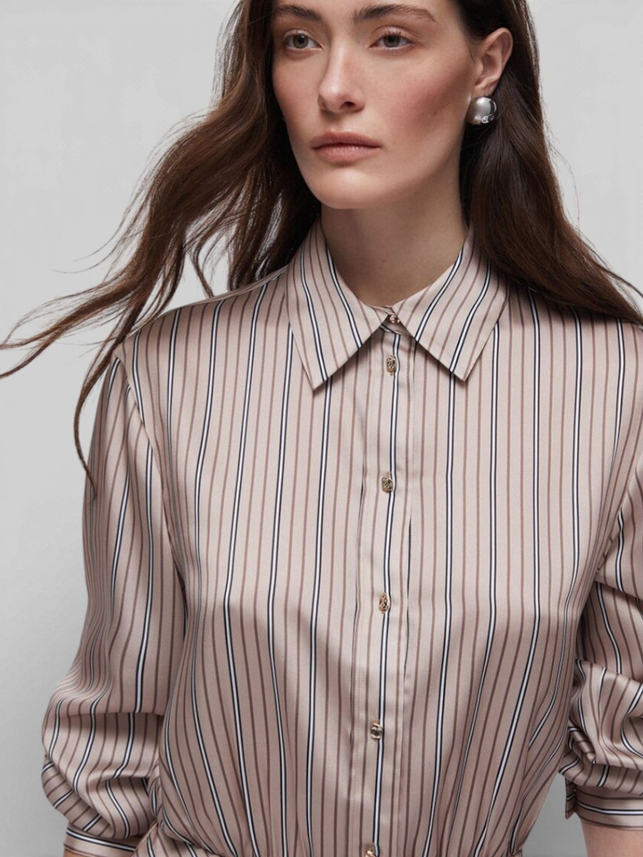 Bruine gestreepte jurk Liu Jo 