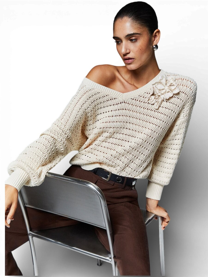 Beige gehaakte pull Liu Jo 