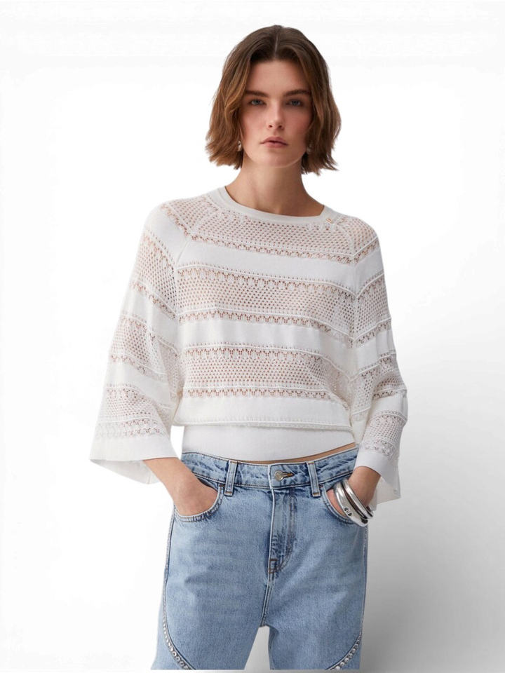 Witte gehaakte trui Liu Jo