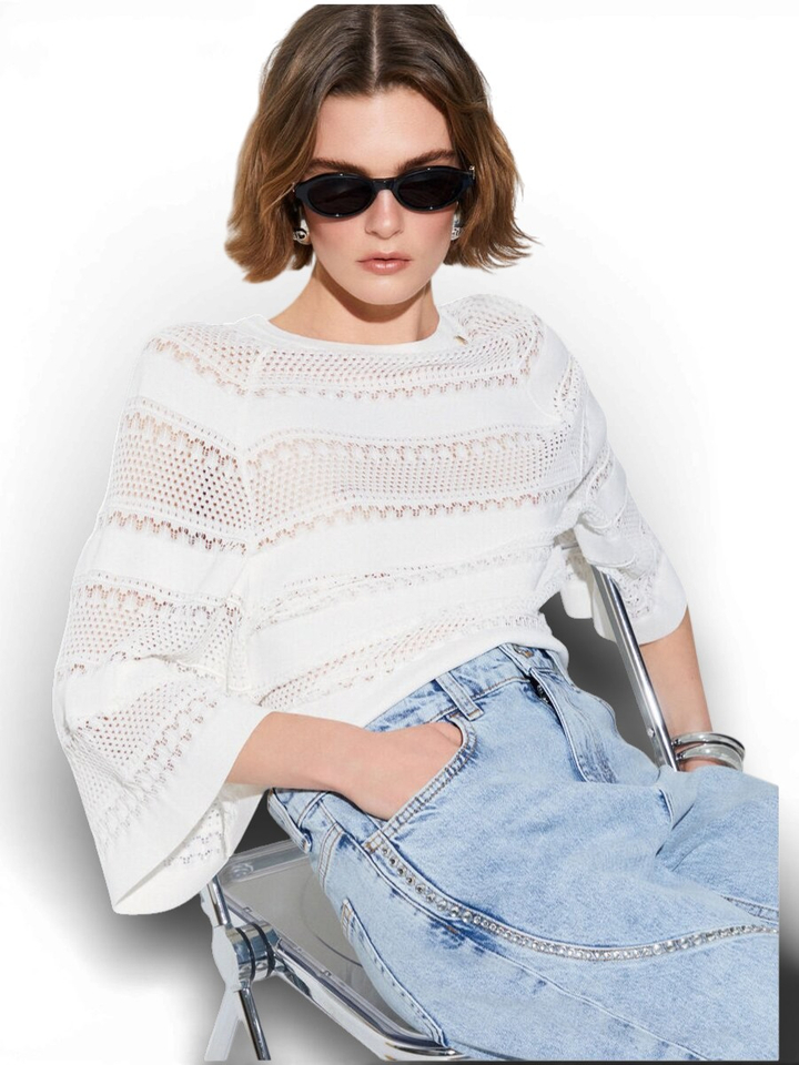 Witte gehaakte trui Liu Jo