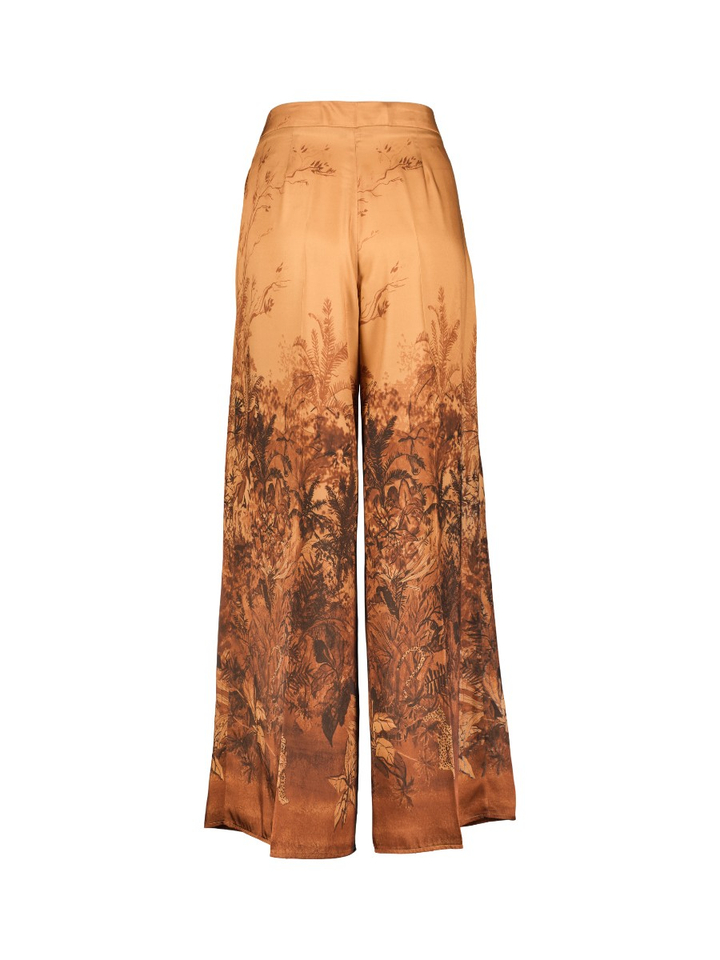 Bruine geklede broek met print Liu Jo