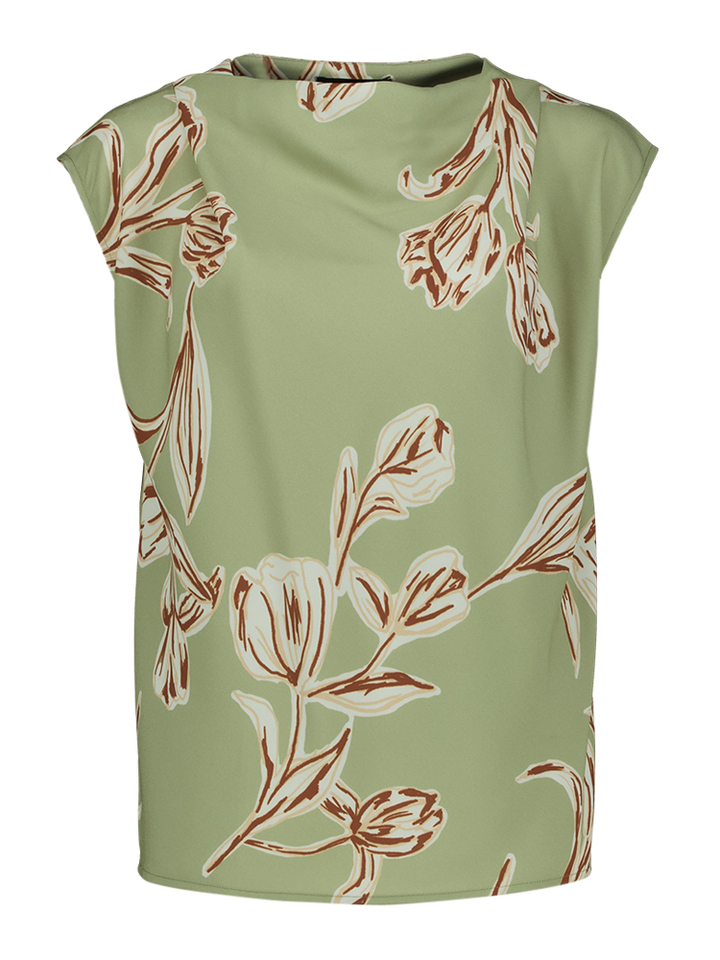 Groene bloes met bloemenprint Catherina AC