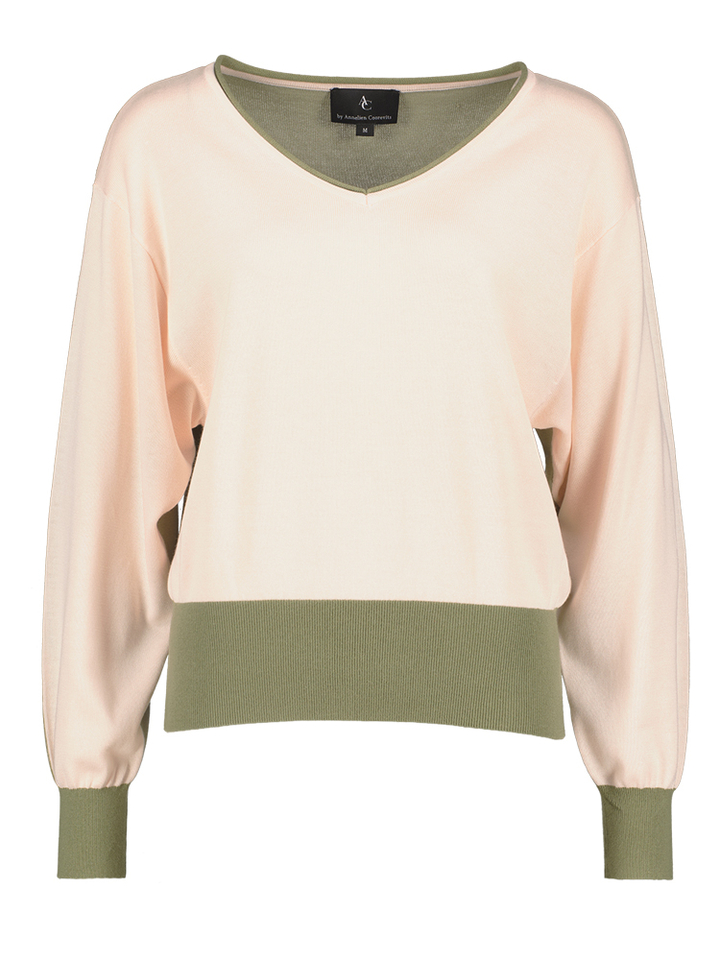 Beige en groene trui Lotte AC 