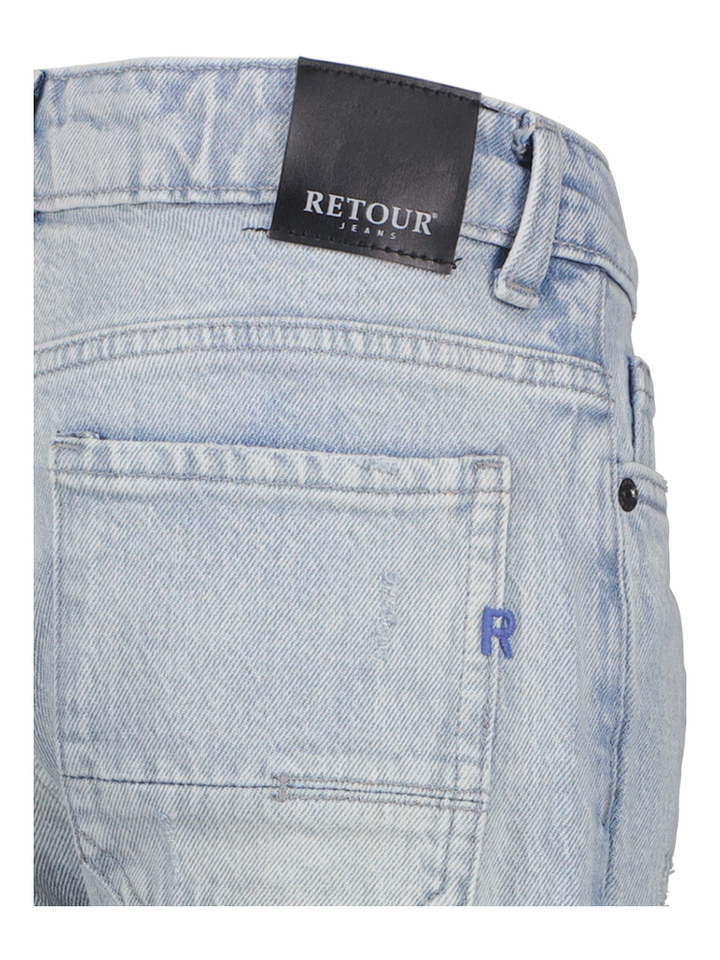 Blauwe bleached relaxed fit jeans Landon Retour