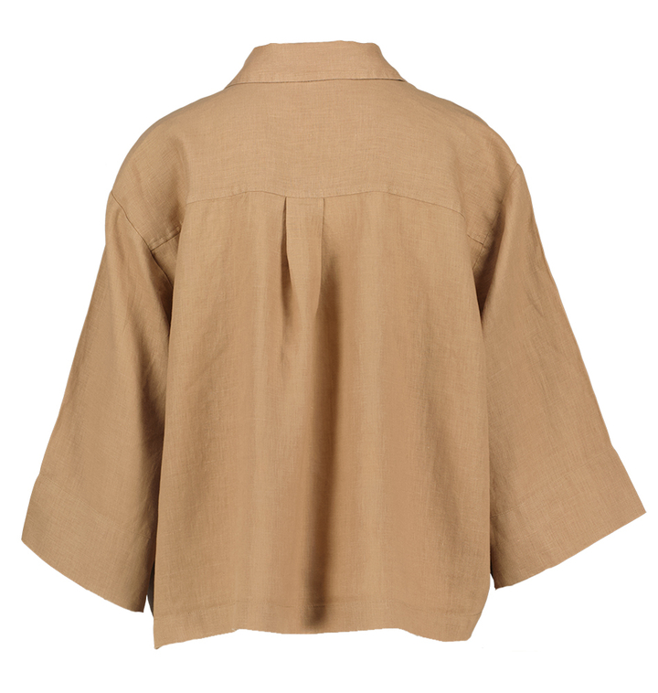 Bruine linnen bloes Zenggi 