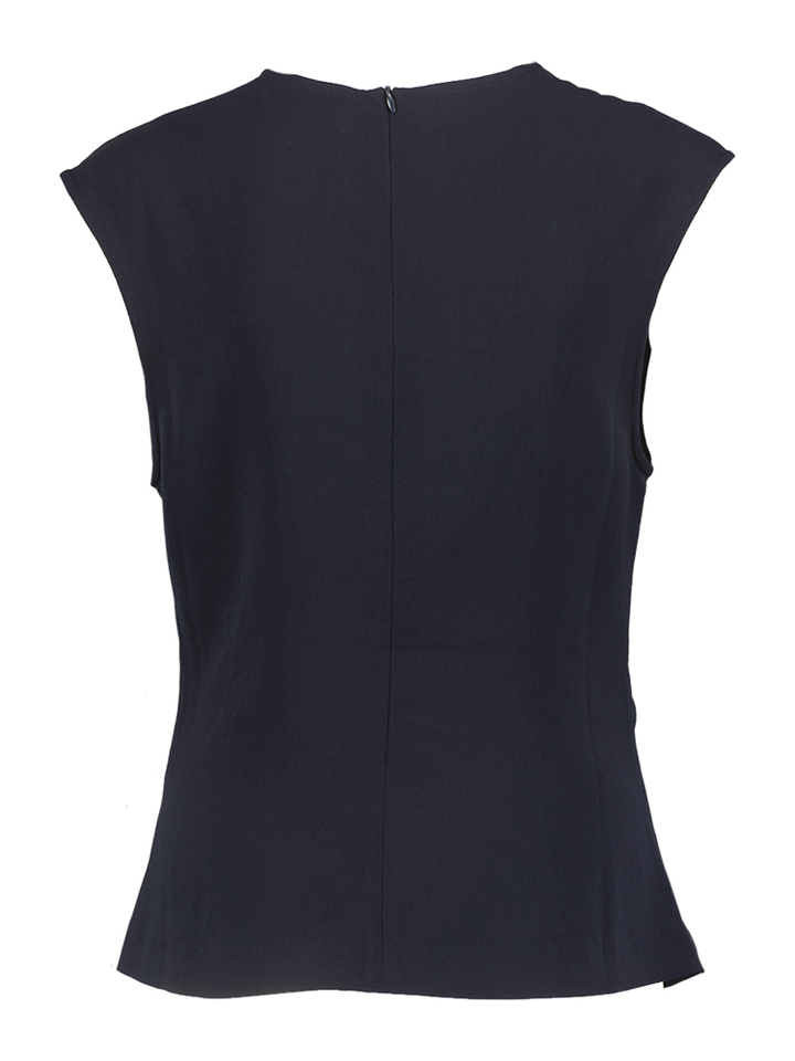 Donkerblauwe top met plooidetail Zenggi