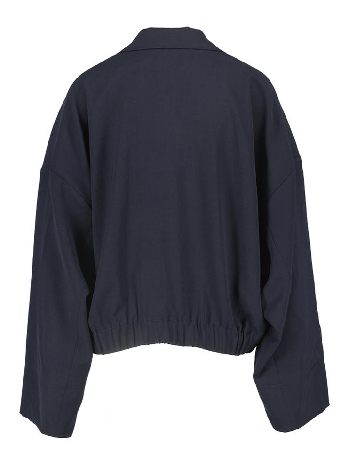 Donkerblauwe korte oversized blazer Zenggi