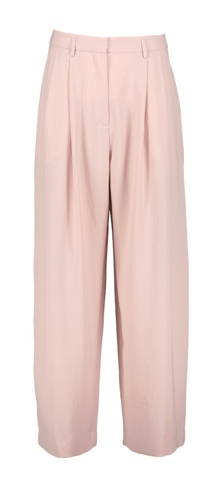 Licht roze wijde broek met bandplooi Zenggi 