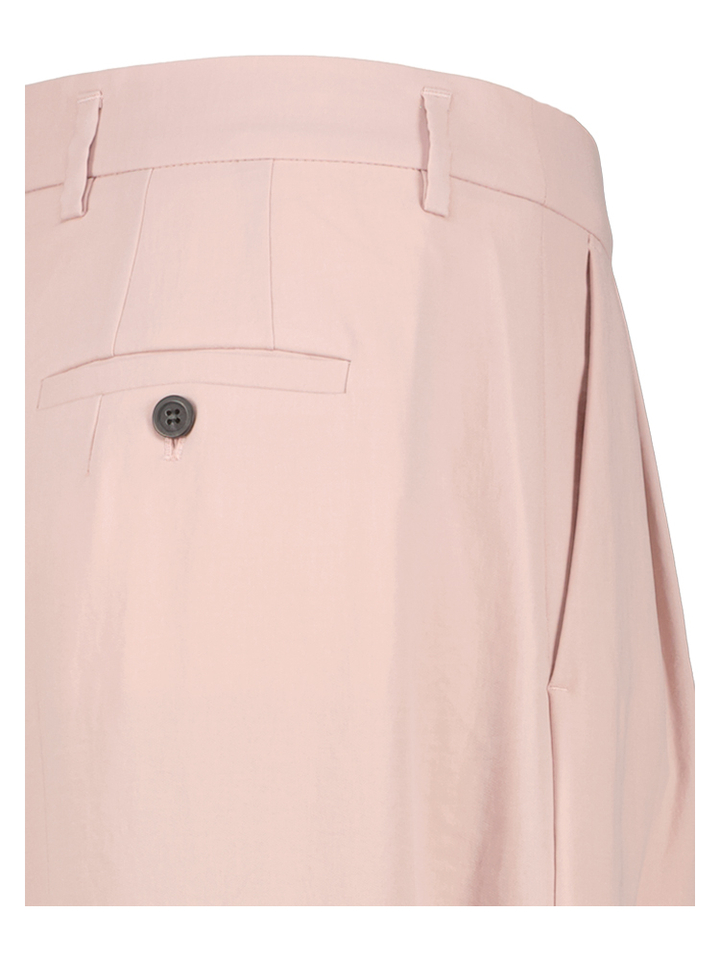 Licht roze wijde broek met bandplooi Zenggi 