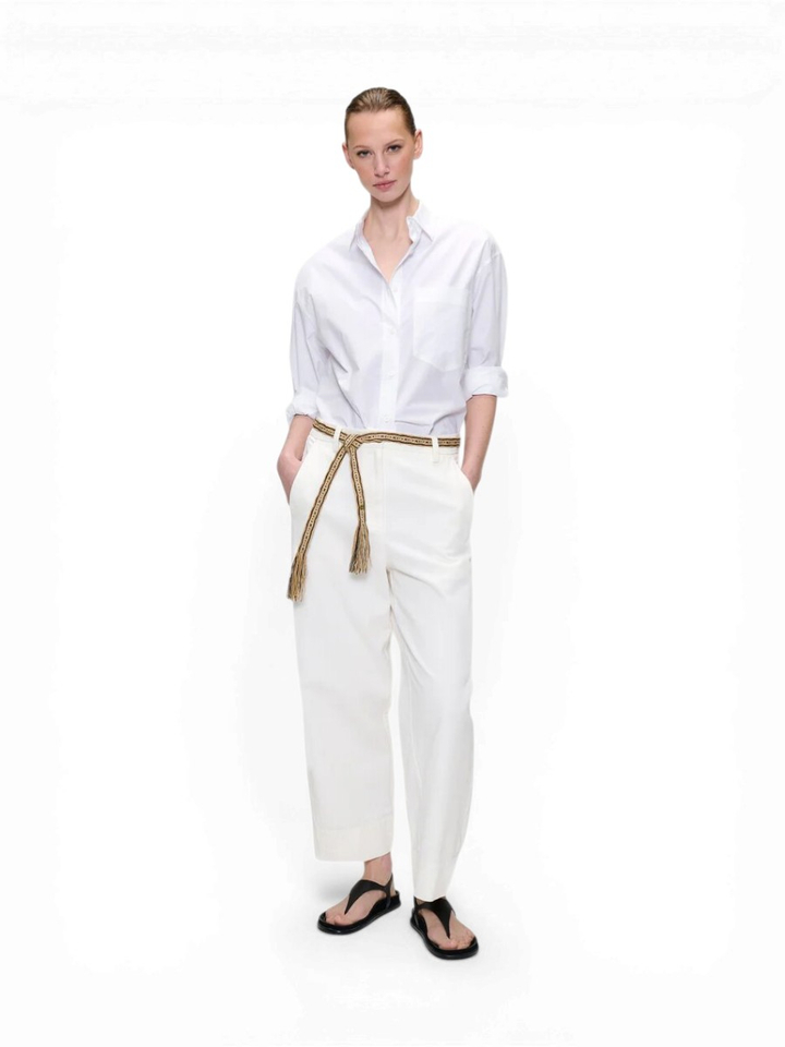 Ecru katoenen broek Zenggi 