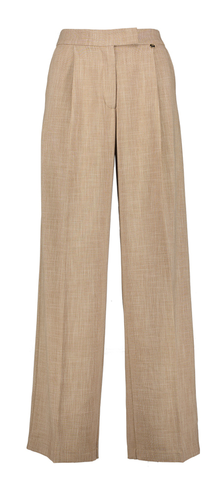 Beige wijde broek met bandplooi Liu Jo