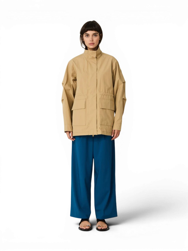 Beige water en winddichte regenjas Mizu Tanta 
