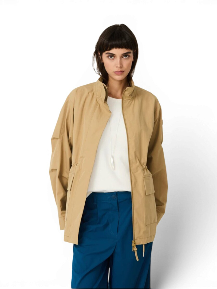 Beige water en winddichte regenjas Mizu Tanta 