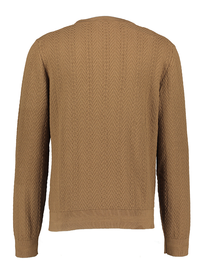 Bruine katoenen trui met fijne structuur Hugo Boss 