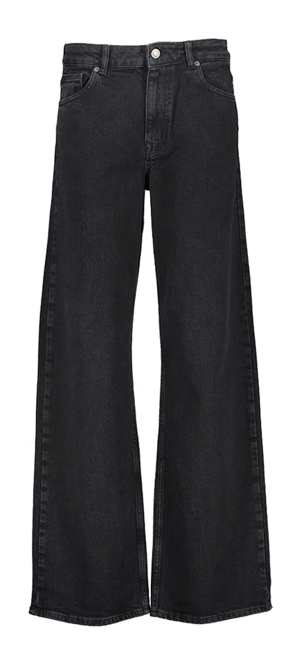 Zwarte wide fit jeans met hoge taille Selected