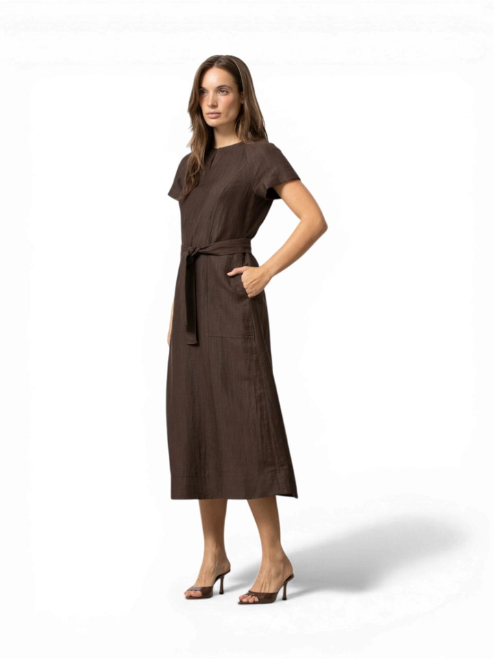 Bruine lange jurk Kolia Gigue 